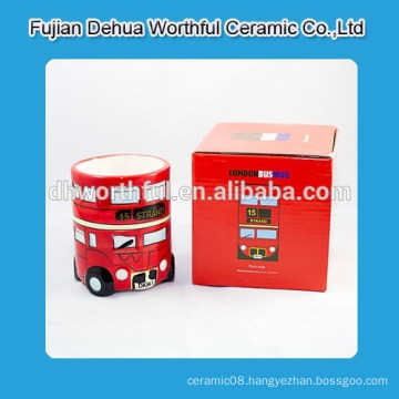 Ceramic mug with london bus design